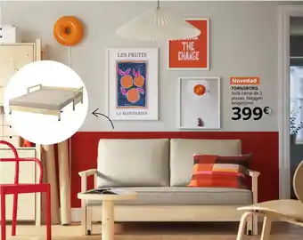 IKEA Tornsborg - sofá cama de 2 plazas, naggen beige / pino oferta
