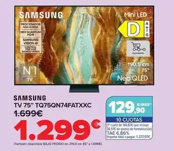 Carrefour Samsung - tv 75 tq75qn74fatxxc oferta