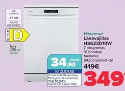 Carrefour Hisense - lavavajillas hs623d10w oferta