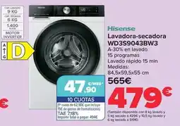 Carrefour Hisense - lavadora-secadora wd3s9043bw3 oferta