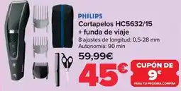 Carrefour Philips - cortapelos hc5632/15 + funda de viaje oferta