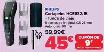 Carrefour Philips - cortapelos hc5632/15 + funda de viaje oferta