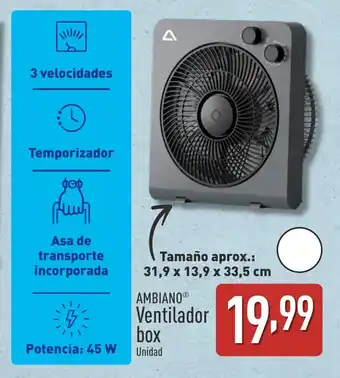 ALDI AMBIANO Ventilador box oferta
