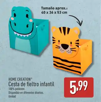 ALDI HOME CREATION Cesta de fieltro infantil oferta