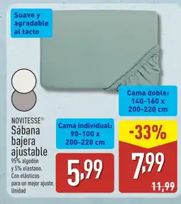 ALDI NOVITESSE Sábana bajera ajustable oferta