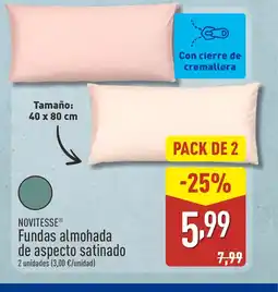 ALDI NOVITESSE Fundas almohada de aspecto satinado oferta