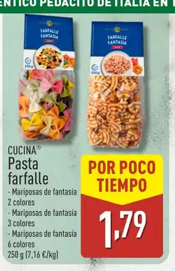 ALDI CUCINA Pasta farfalle oferta