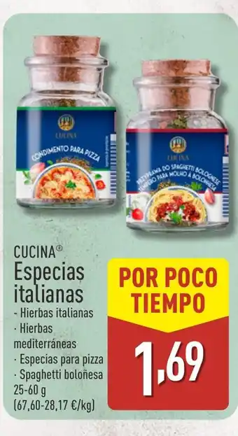 ALDI CUCINA Especias italianas oferta