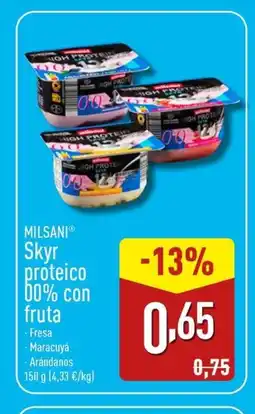 ALDI MILSANI Skyr proteico 00% con fruta oferta
