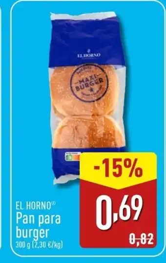 ALDI EL HORNO Pan para burger oferta