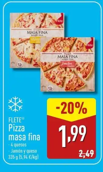 ALDI FLETE Pizza masa fina oferta