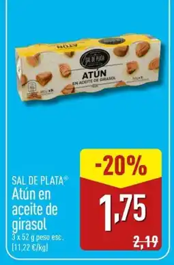 ALDI SAL DE PLATA Atún en aceite de girasol oferta