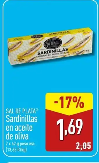 ALDI SAL DE PLATA Sardinillas en aceite de oliva oferta