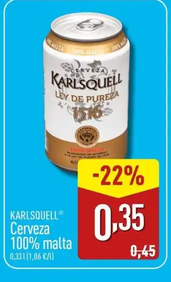 ALDI KARLSQUELL Cerveza 100% malta oferta