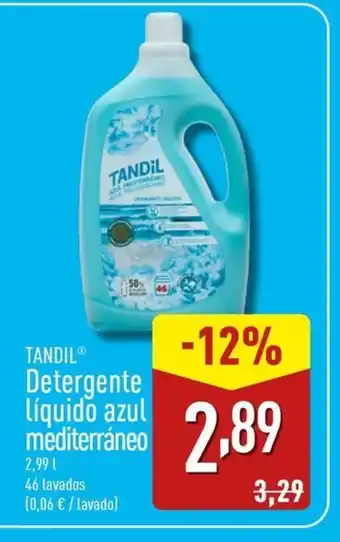 ALDI TANDIL Detergente líquido azul mediterráneo oferta
