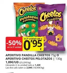 Supermercados MAS Aperitivo pandilla cheetos o aperitivo cheetos pelotazos oferta