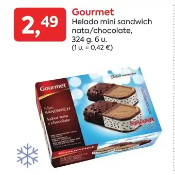 Suma Supermercados GOURMET Helado mini sandwich nata/chocolate oferta