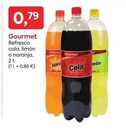 Suma Supermercados GOURMET Refresco cola, limón o naranja oferta