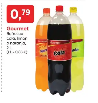 Suma Supermercados GOURMET Refresco cola, limón o naranja oferta