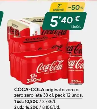 Masymas COCA-COLA original o zero o zero zero lata oferta