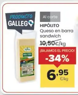 Autoservicios Familia HIPÓLITO Queso en barra sandwich oferta