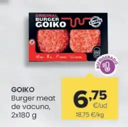 Autoservicios Familia GOIKO Burger meat de vacuno oferta