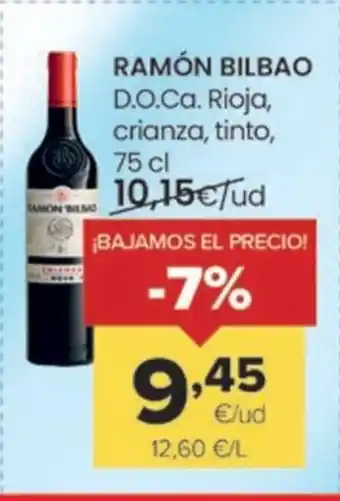 Autoservicios Familia RAMÓN BILBAO D.O.Ca. Rioja, crianza, tinto oferta