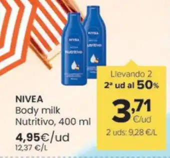 Autoservicios Familia NIVEA Body milk Nutritivo, 400 ml oferta