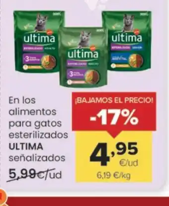 Autoservicios Familia ULTIMA En los alimentos para gatos esterilizados oferta