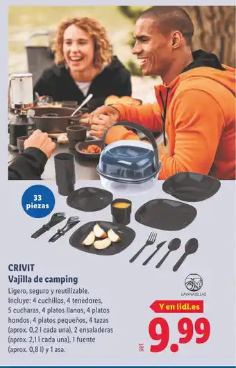Lidl CRIVIT Vajilla de camping oferta