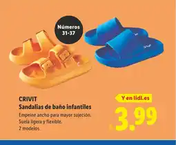 Lidl CRIVIT Sandalias de baño infantiles oferta