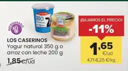 Autoservicios Familia LOS CASERINOS Yogur natural oferta