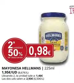 Supermercados MAS HELLMANS Mayonesa oferta