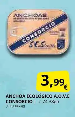 Supermercados MAS CONSORCIO Anchoa ecológico a.o.v.e oferta