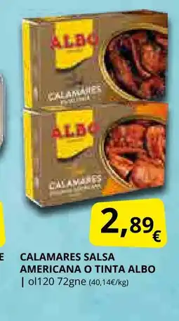 Supermercados MAS ALBO Calamares salsa americana o tinta oferta