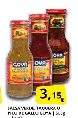 Supermercados MAS GOYA Salsa verde, taquera o pico de gallo oferta