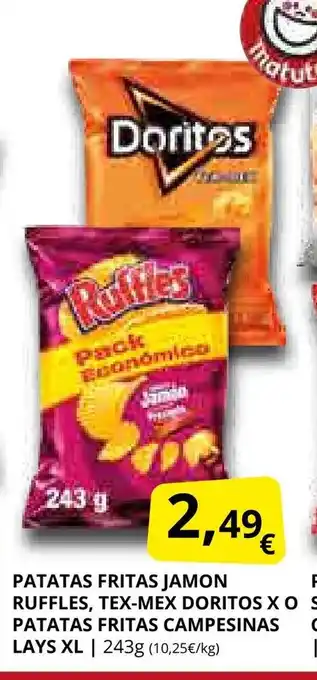 Supermercados MAS Patatas fritas jamon ruffles tex-mex doritos x o patatas fritas campesinas lay's oferta