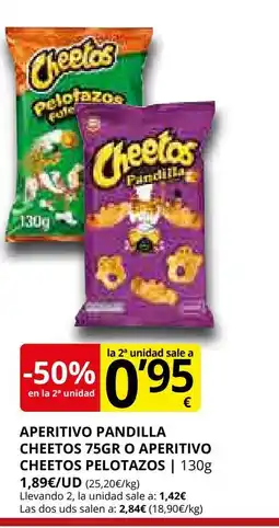 Supermercados MAS Aperitivo pandilla cheetos 75gr o aperitivo cheetos pelotazos oferta