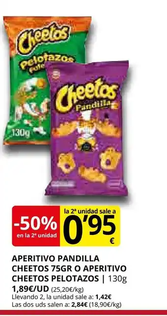 Supermercados MAS Aperitivo pandilla cheetos 75gr o aperitivo cheetos pelotazos oferta