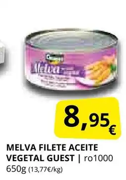 Supermercados MAS Melva filete aceite vegetal guest oferta