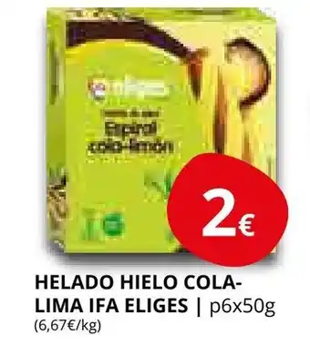 Supermercados MAS IFA ELIGES Helado hielo cola- lima oferta