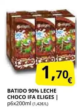 Supermercados MAS IFA ELIGES Batido 90% leche choco oferta