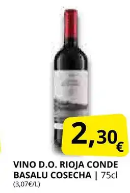 Supermercados MAS Vino d.o. rioja conde basalu cosecha oferta
