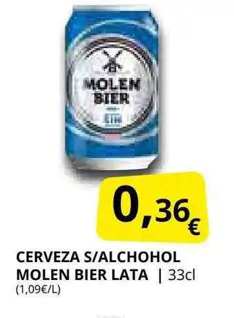 Supermercados MAS Cerveza s/alchohol molen bier lata oferta
