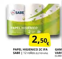 Supermercados MAS IFA SABE Papel higienico 2c oferta