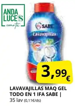 Supermercados MAS IFA SABE Lavavajillas maq gel todo en 1 oferta