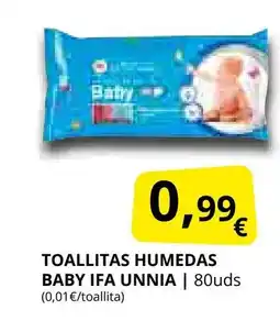 Supermercados MAS IFA UNNIA Toallitas humedas baby oferta