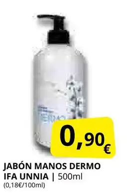 Supermercados MAS IFA UNNIA Jabón manos dermo oferta