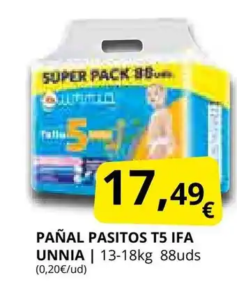 Supermercados MAS IFA UNNIA Pañal pasitos t5 oferta