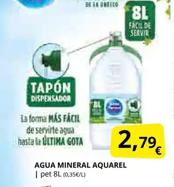 Supermercados MAS AQUAREL Agua mineral oferta